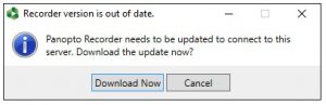 Panopto for Mac Upgrade Prompt