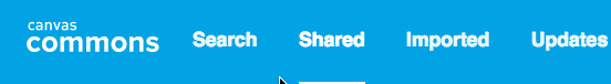 Blue banner at top of Canvas Commons
