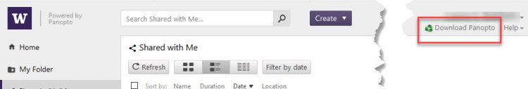 Download Panopto button