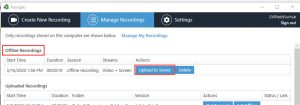 PC offline recordings