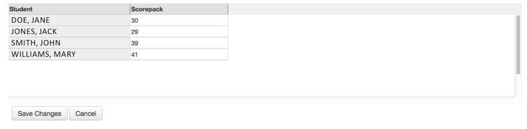ScorePak review grade interface